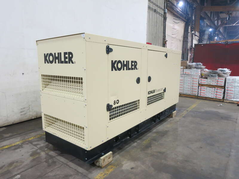 Used Kohler KG80 Natural Gas / Propane Generator, 83 Hrs, EPA Certified