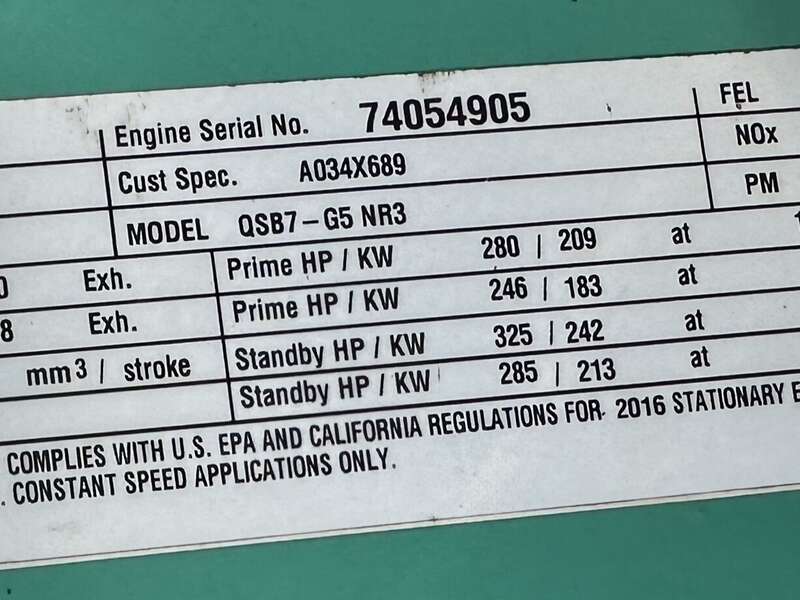 Used Cummins DSGAC QSB7-G5 NR3 Diesel Generator, 119 Hrs, EPA Tier 3