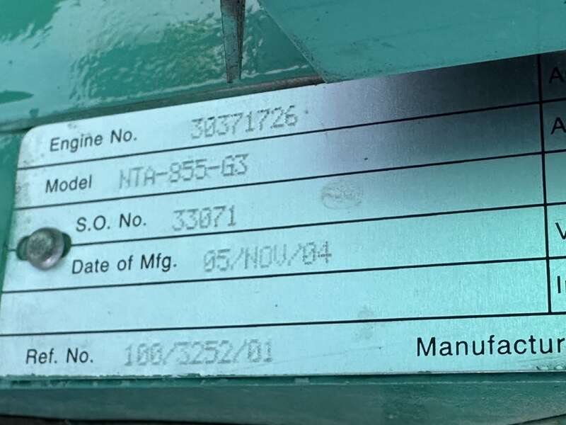 Used Cummins DFCC NTA-855-G3 Diesel Generator, 1047 Hrs 