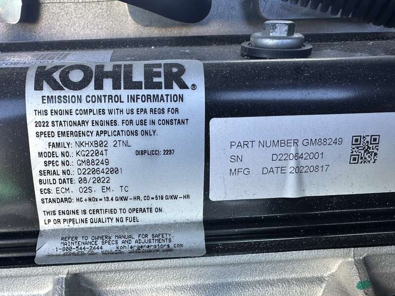 New Kohler 30CCL Natural Gas / Propane Generator 0 Hrs EPA Certified, Single Phase 