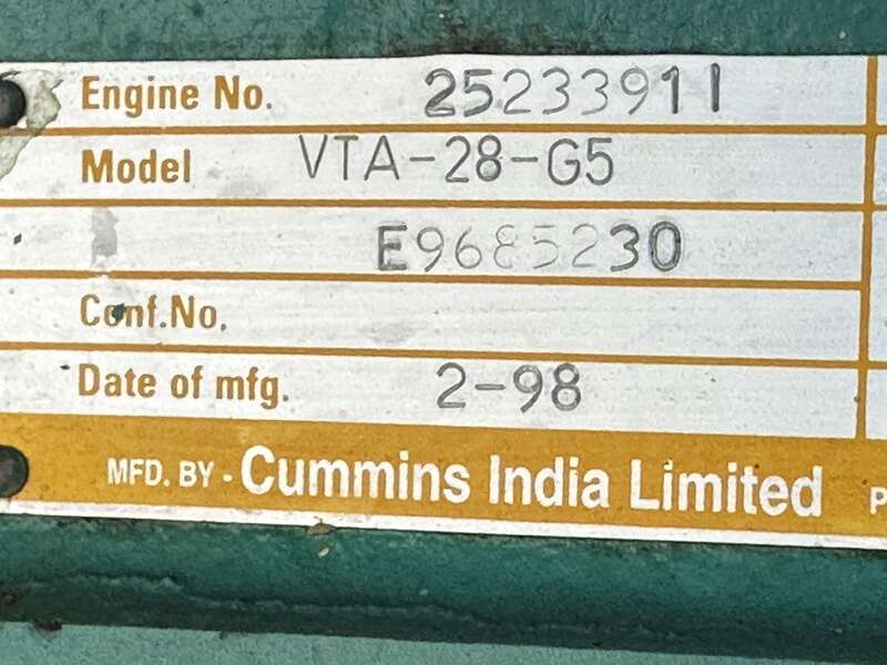 Used Cummins DFGB Diesel Generator, 907 Hrs 