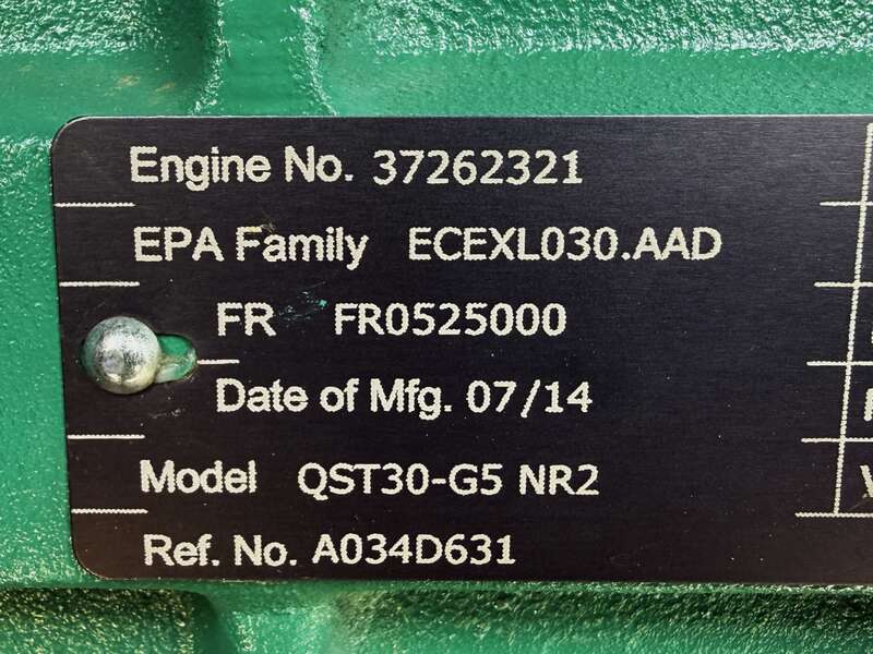 Used Cummins DQFAD QST30-G5 NR2 Diesel Generator, 288 Hrs, EPA Tier 2                            