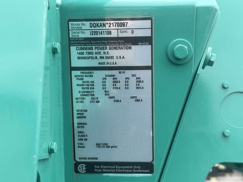 New Cummins DQKAN Diesel Generator, EPA Tier 2 w/Warranty                            