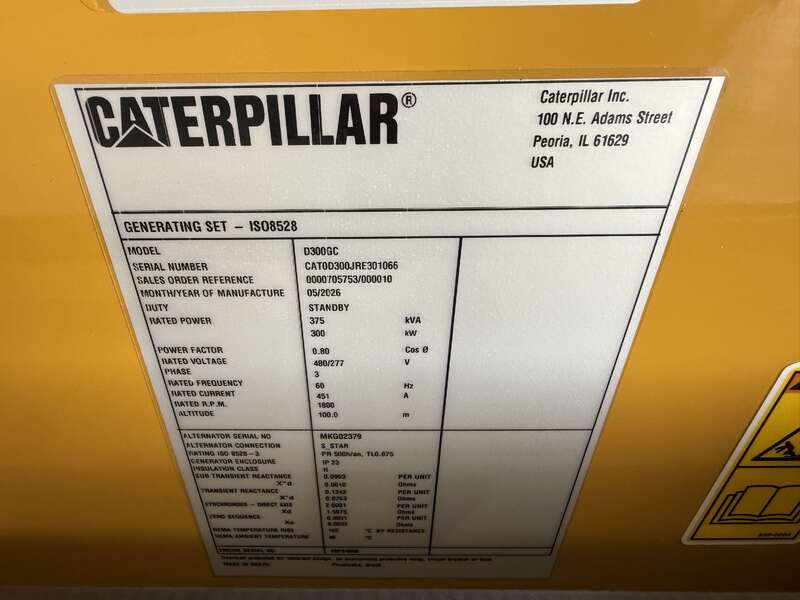 New Caterpillar D300GC C9 Diesel Generator 0 Hrs EPA Tier 3                            
