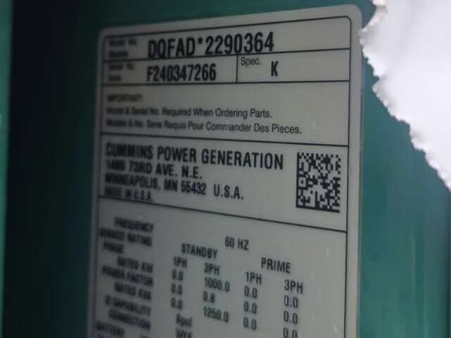 New Cummins DQFAD QST30-G5 NR2 Diesel Generator, EPA Tier 2 