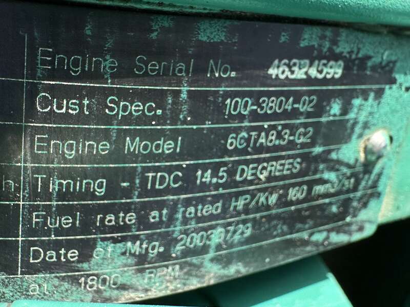 Used Cummins DGFA Diesel Generator, 13786 Hrs 