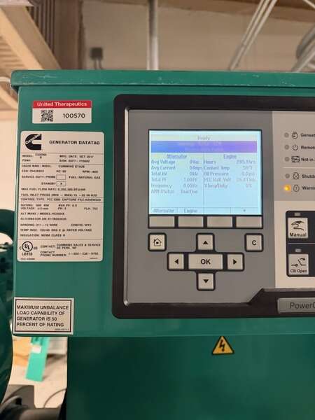 Used Cummins C500N6B Natural Gas Generator 285 Hrs, EPA Certified *****ETA July 15, 2026***** 