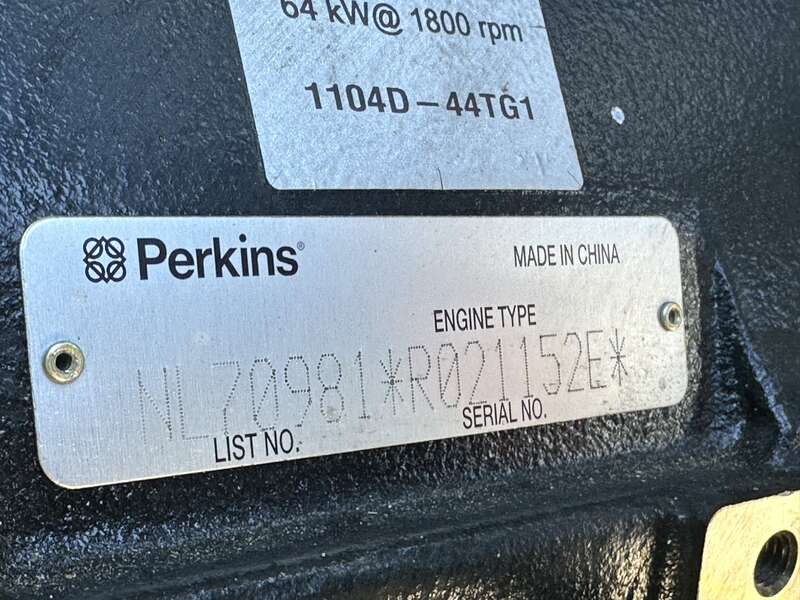 Used Triton / Perkins 55 kW Diesel Generator 42 Hrs, EPA Tier 3 