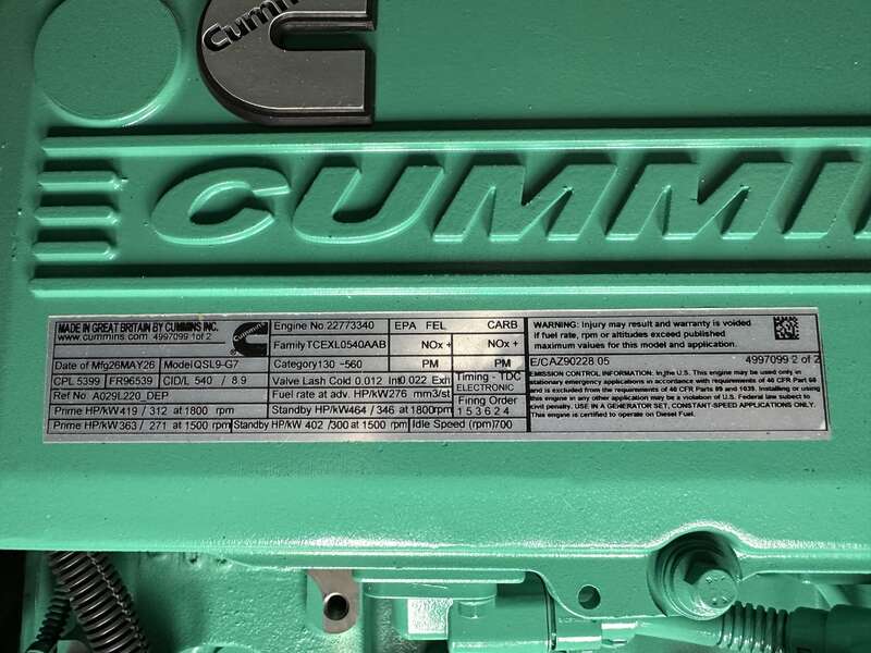 New Cummins DQDAC QSL9-G7 Diesel Generator EPA Tier 3                            