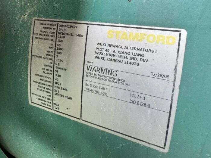 Used Cummins 880GFLC Natural Gas Generator, 660 Hrs                            