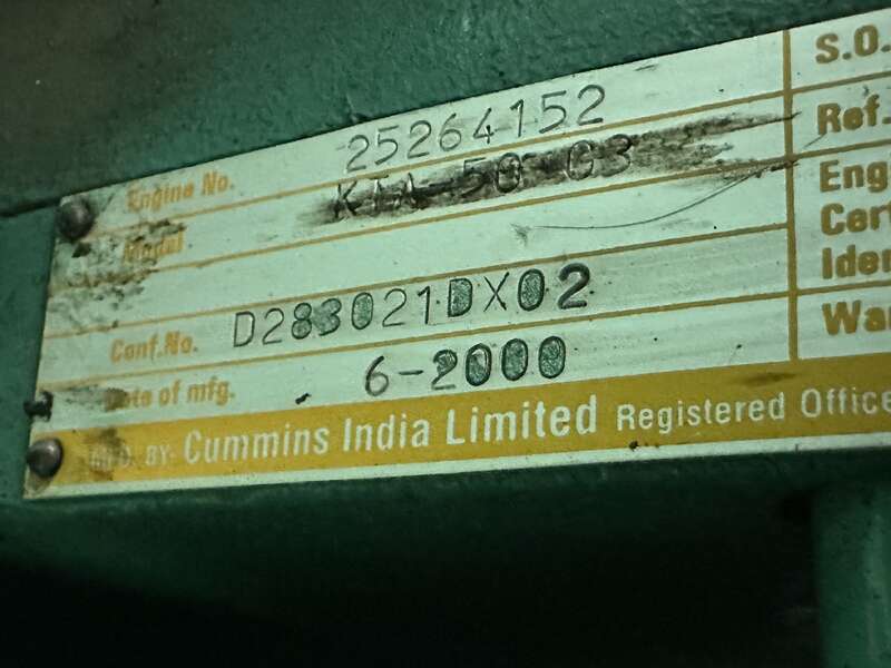 Used Cummins DFLC KTA50-G3 Diesel Generator, 517 Hrs                            