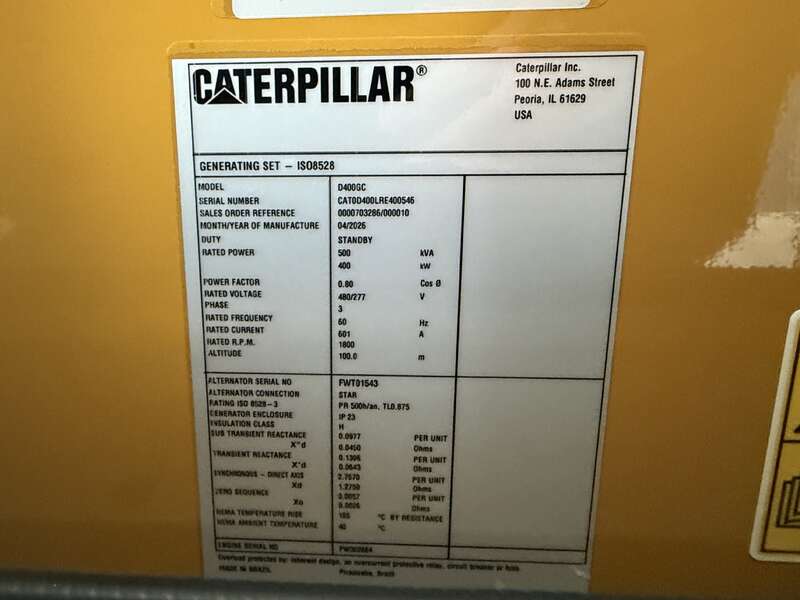 New Caterpillar D400GC C13 Diesel Generator 0 Hrs EPA Tier 3                            