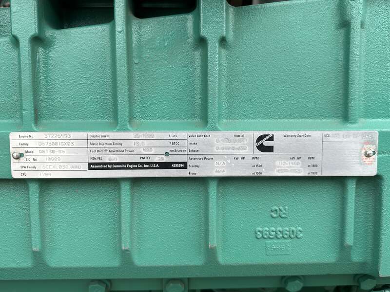 Used Cummins DQFAD QST30-G5 NR2 Diesel Generator, 418 Hrs, EPA Tier 2                            
