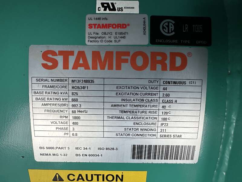 Used Cummins DFEK QSX15-G9 Diesel Generator, 82 Hrs, EPA Tier 2                            