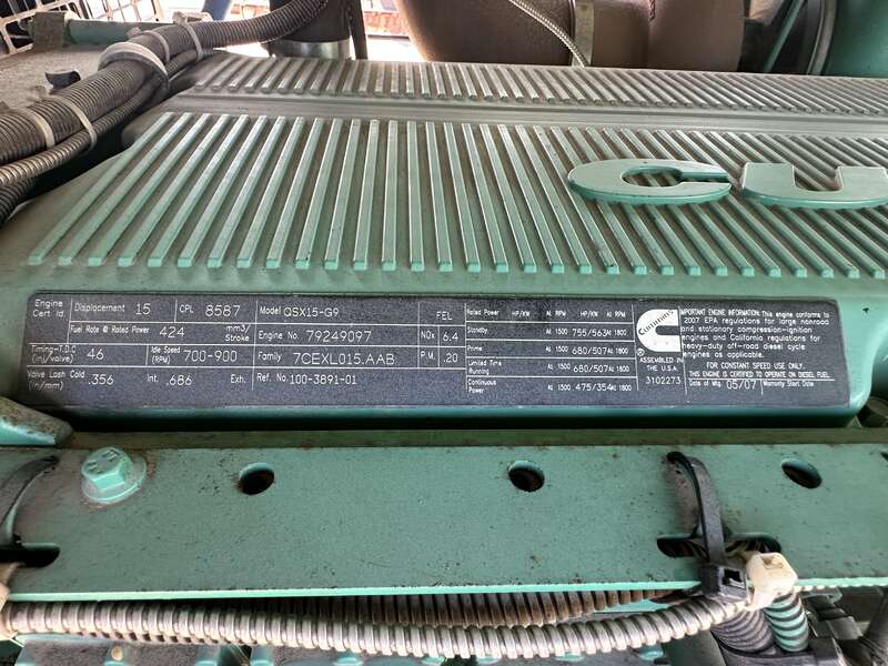 Used Cummins DFEJ QSX15-G9 NR2 Diesel Generator 313 Hrs EPA Tier 2                            