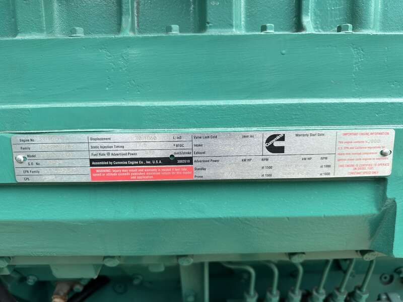 Used Cummins DFHD QST30-G5 Diesel Generator 425 Hrs                            