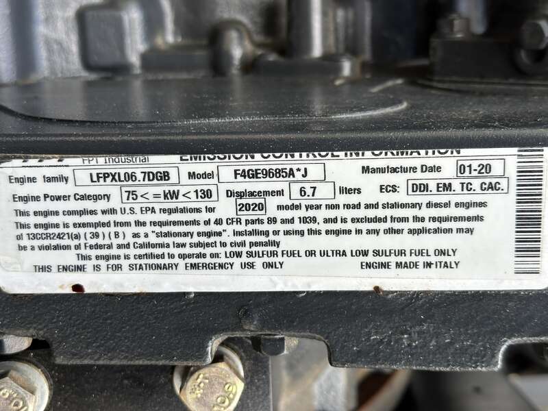 New / Surplus Generac SD100 Diesel Generator, 0 hrs, EPA Tier 3, Single Phase                            