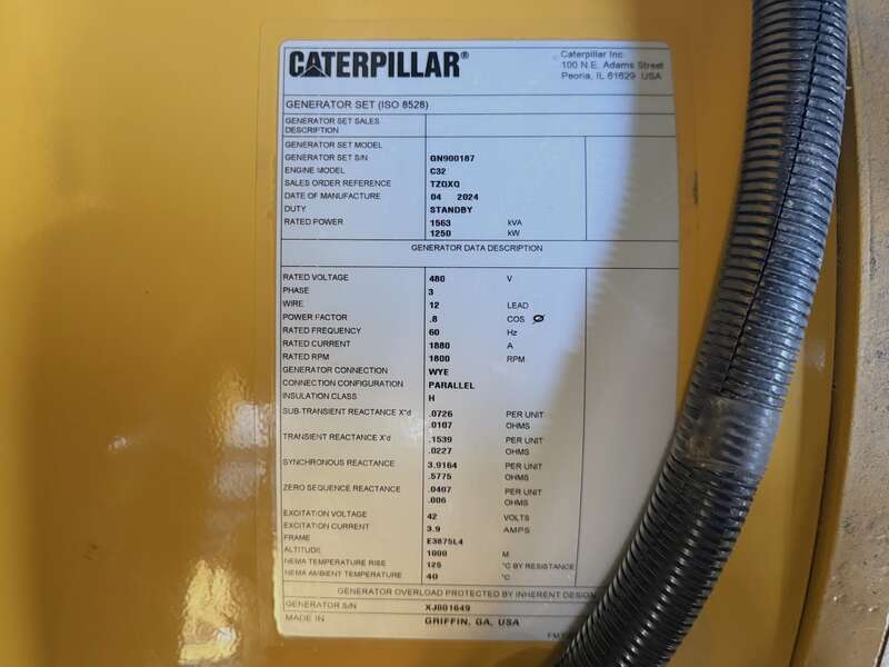 New Caterpillar D1250GC C32B Diesel Generator, 0 Hrs, EPA Tier 2                            