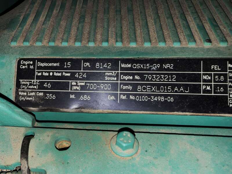 Used Cummins DFEK QSX15-G9 NR2 Diesel Generator, 316 Hrs, EPA Tier 2                            