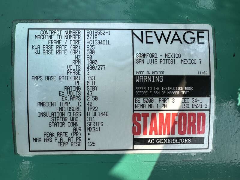 Used Cummins GTA28 Natural Gas Generator, 496 Hrs                            