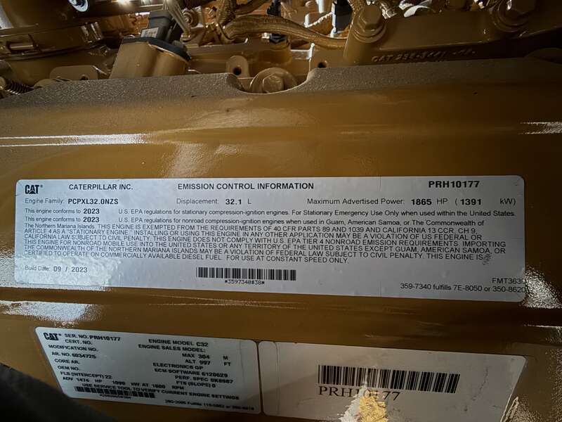 New Caterpillar D1000GC C32 Diesel Generator 0 Hrs EPA Tier 2 CAT Warranty                            