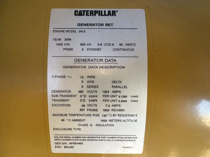 Used Caterpillar 3412 Diesel Generator, 326 Hrs                            