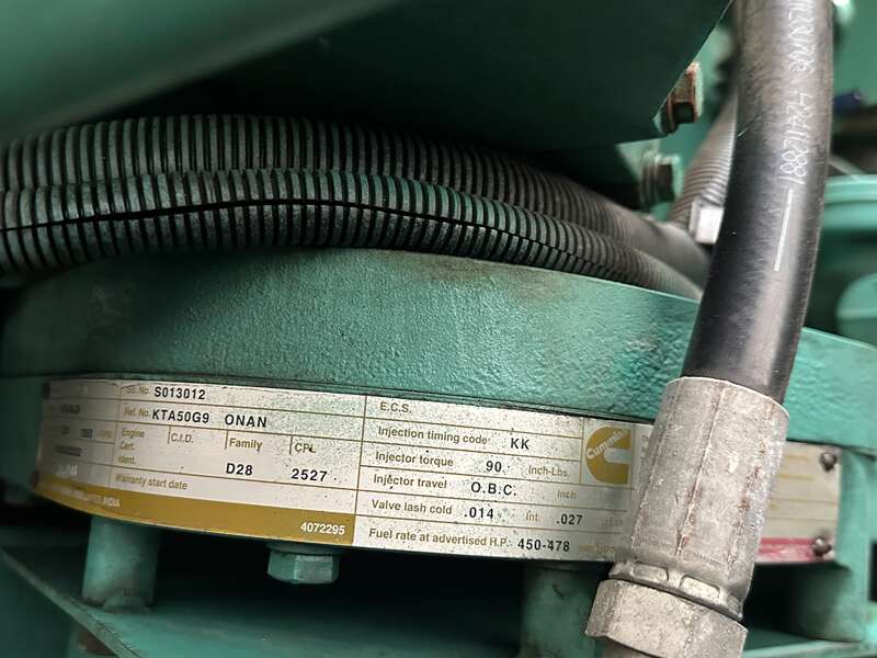 Used Cummins DFLE KTA50-G9 Diesel Generator, 1127 Hrs                            