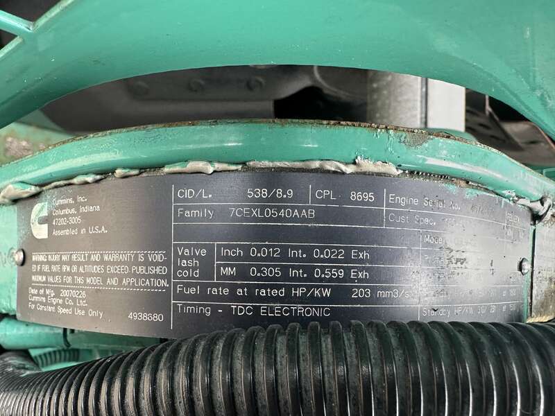Used Cummins DSHAC QSB7-G5 NR3 Diesel Generator, 387 Hrs, EPA Tier 3                            