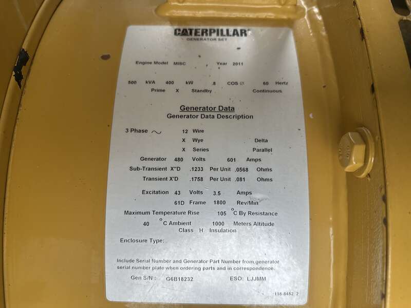 Used Caterpillar 3406 Diesel Generator, 578 Hrs                            