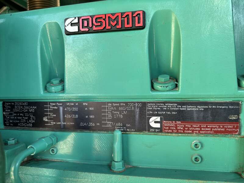 Used Cummins DQHAB QSM11-G4 Diesel Generator, 570 Hrs EPA Tier 3                            