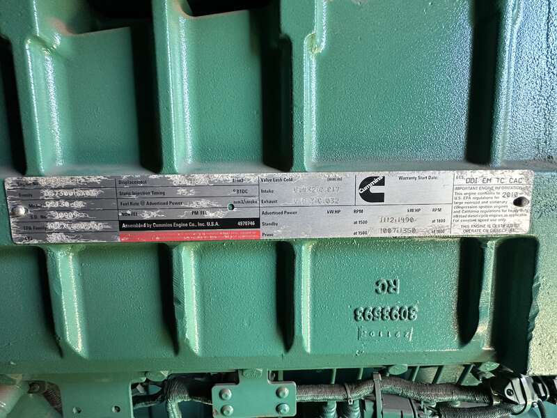 Used Cummins DQFAC QST30-G5 NR2 Diesel Generator, 22 Hrs, EPA Tier 2                            