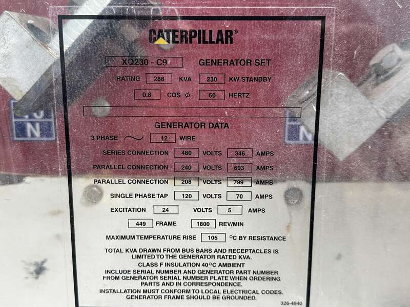 Used Caterpillar XQ230 Rental Grade Diesel Generator 6619 Hr EPA Tier 3                            