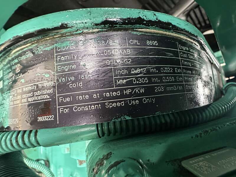 Used Cummins DSHAC Diesel Generator, 207 Hrs, EPA Tier 3                            