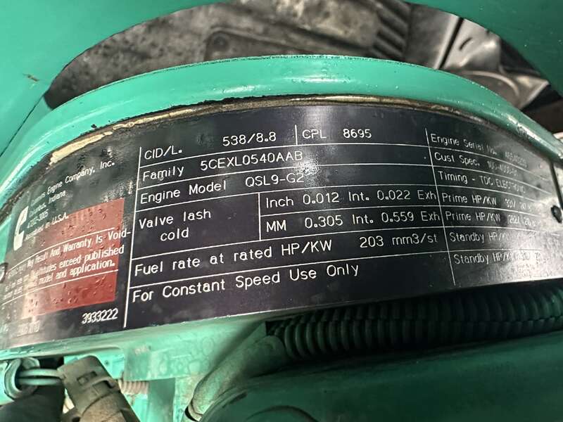 Used Cummins DSHAC Diesel Generator, 193 Hrs, EPA Tier 3                            