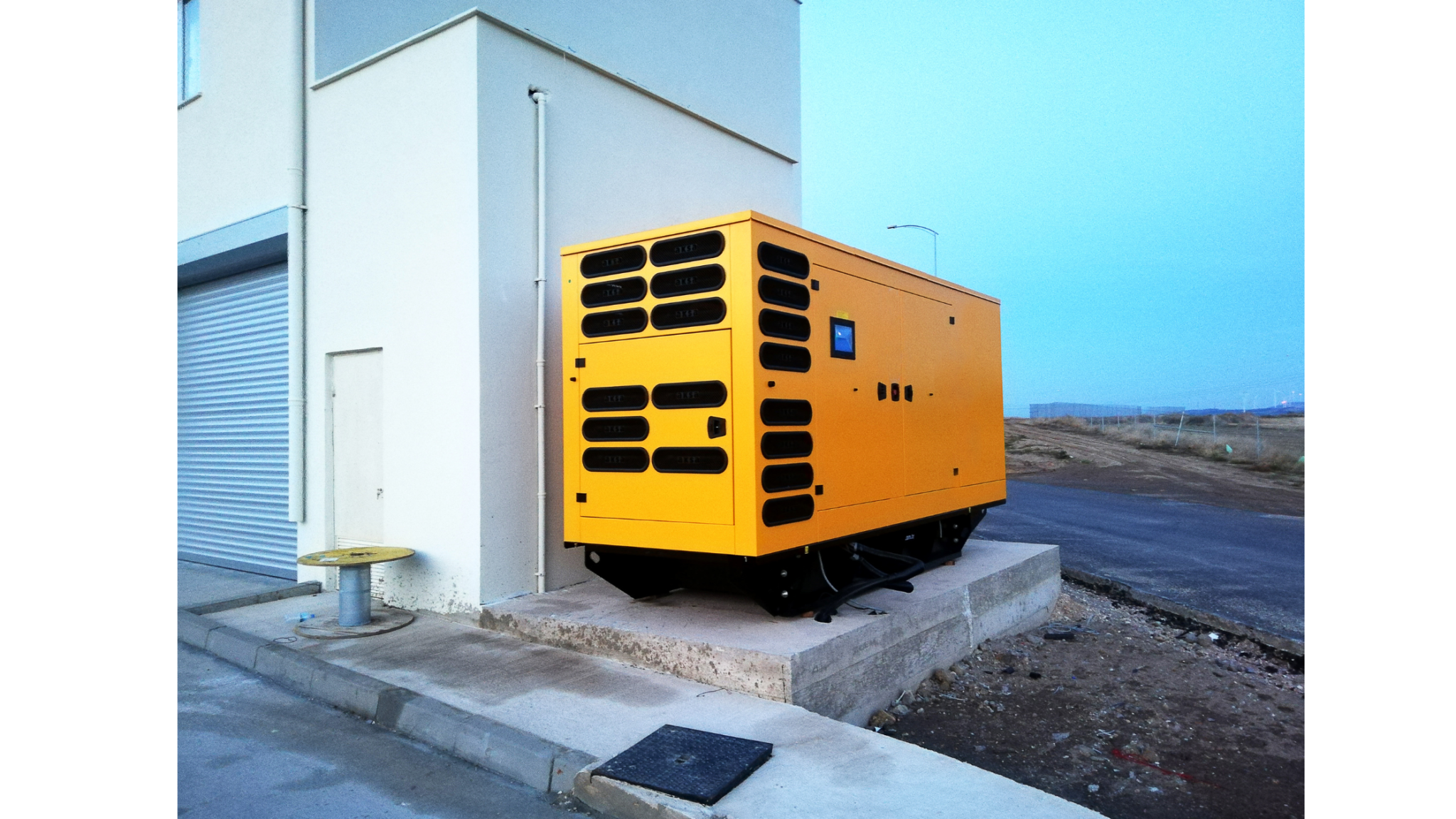 diesel generator on concrete pad